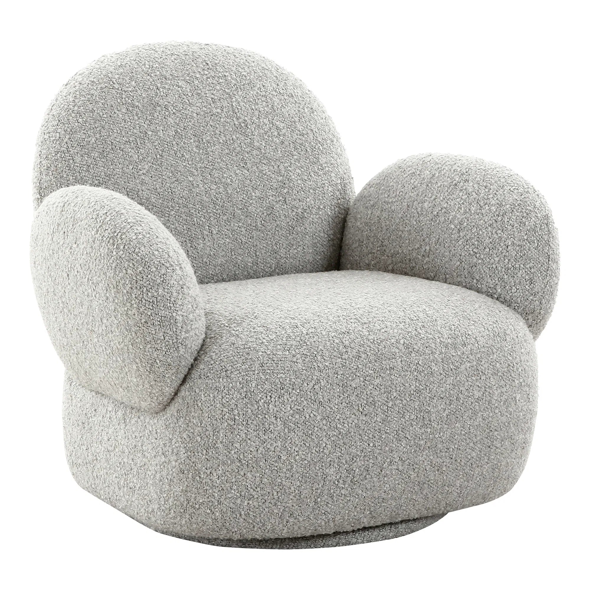 Designer Sofa-fauteuil Fermo met draaifunctie in Grijs Bouclé