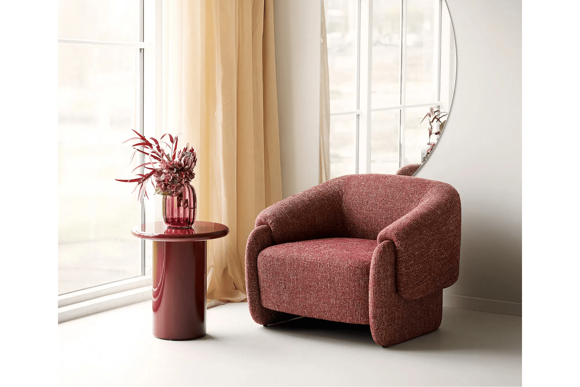 Loungefauteuil Ravellin - Bordeaux Mix