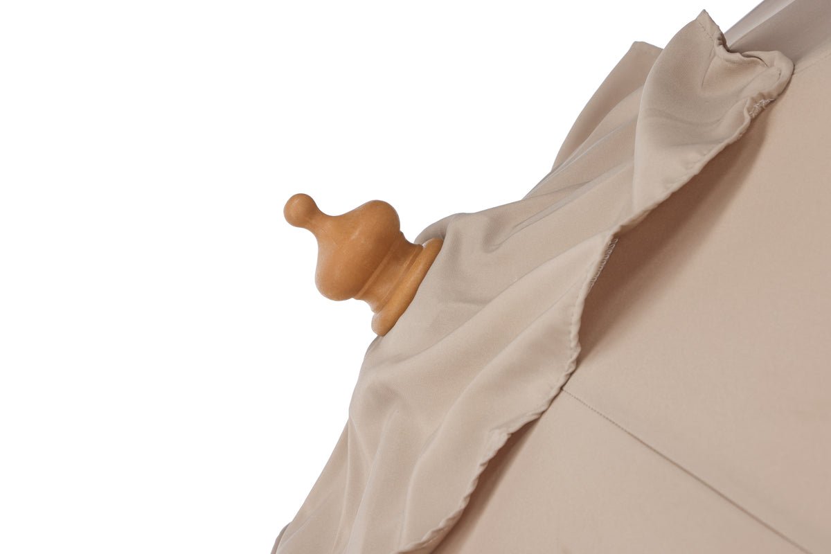 Parasol Albora – 300 x 300 cm in de kleur Bruin met beukenhouten frame