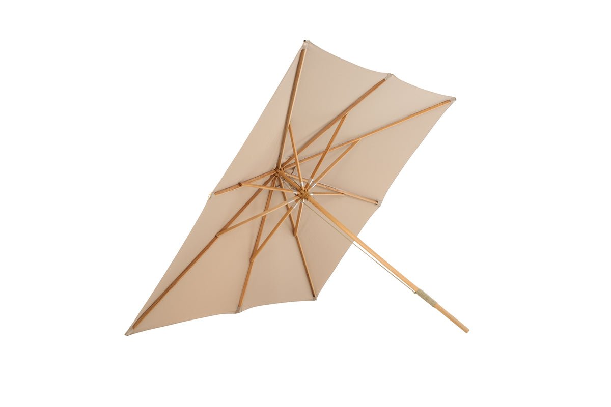 Parasol Albora – 300 x 300 cm in de kleur Bruin met beukenhouten frame
