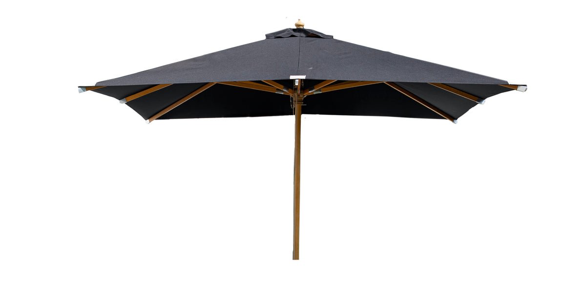 Parasol Narula – Ø300 cm in zwarte vierkante vorm