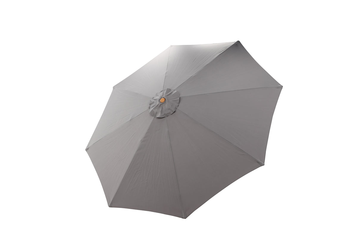 Parasol Frida – Ø300 cm in Grijs met houten frame van beuk
