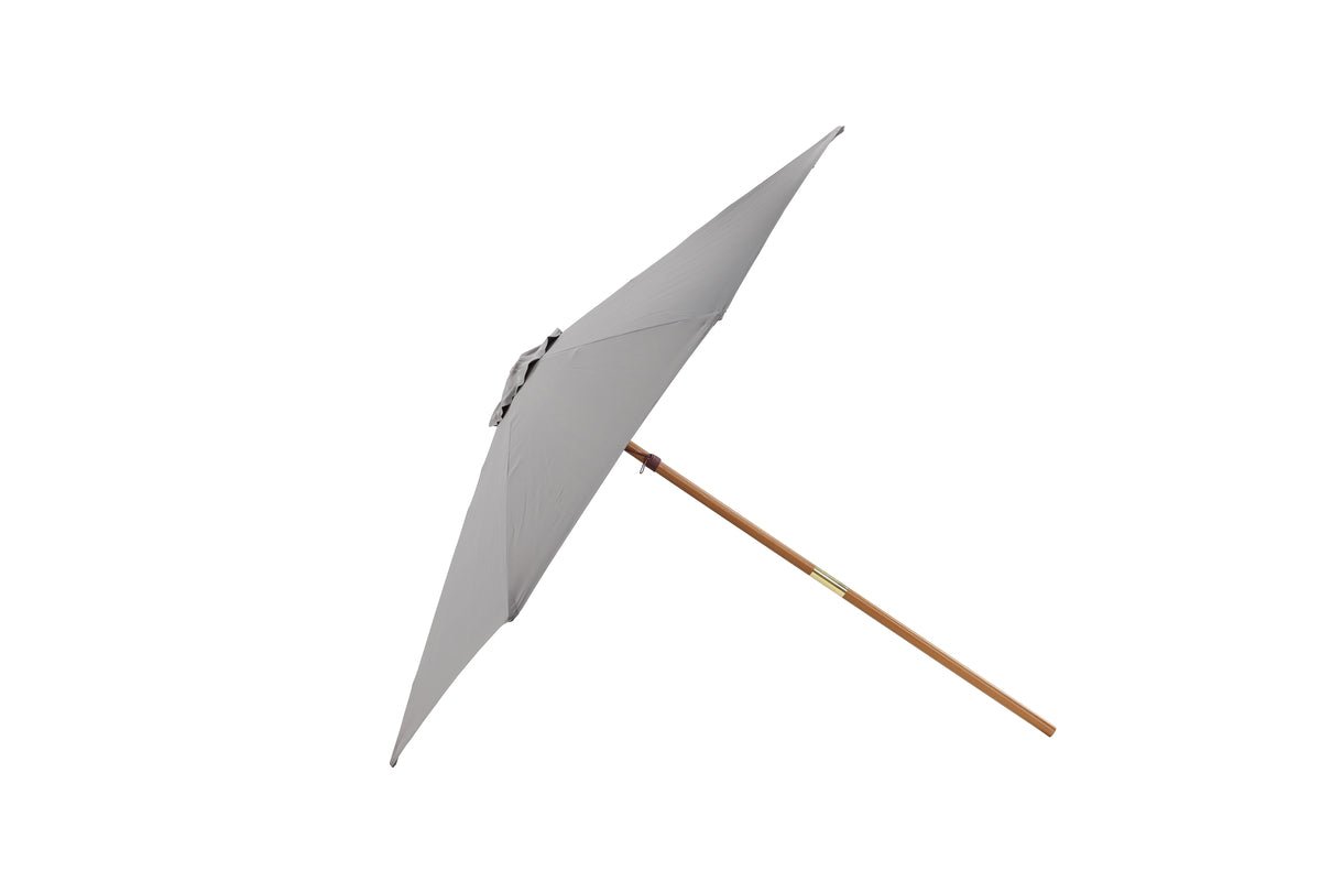 Parasol Frida – Ø300 cm in Grijs met houten frame van beuk