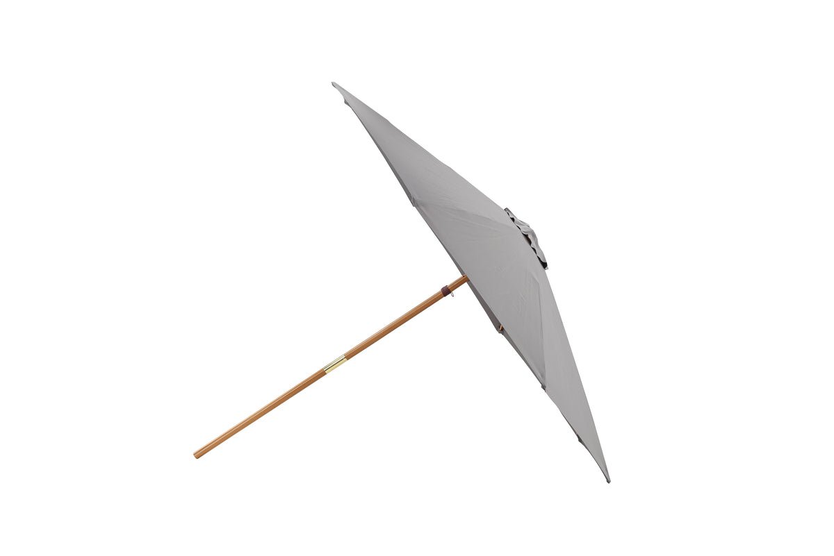 Parasol Frida – Ø300 cm in Grijs met houten frame van beuk