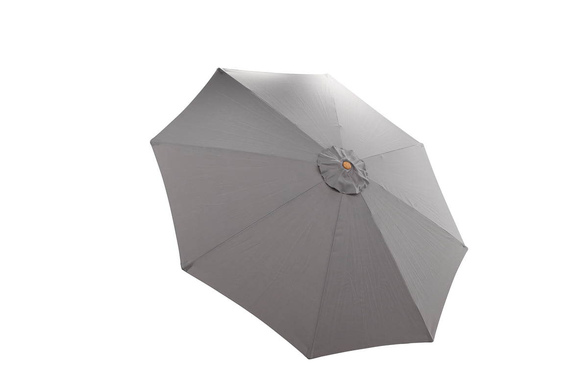 Parasol Frida – Ø300 cm in Grijs met houten frame van beuk