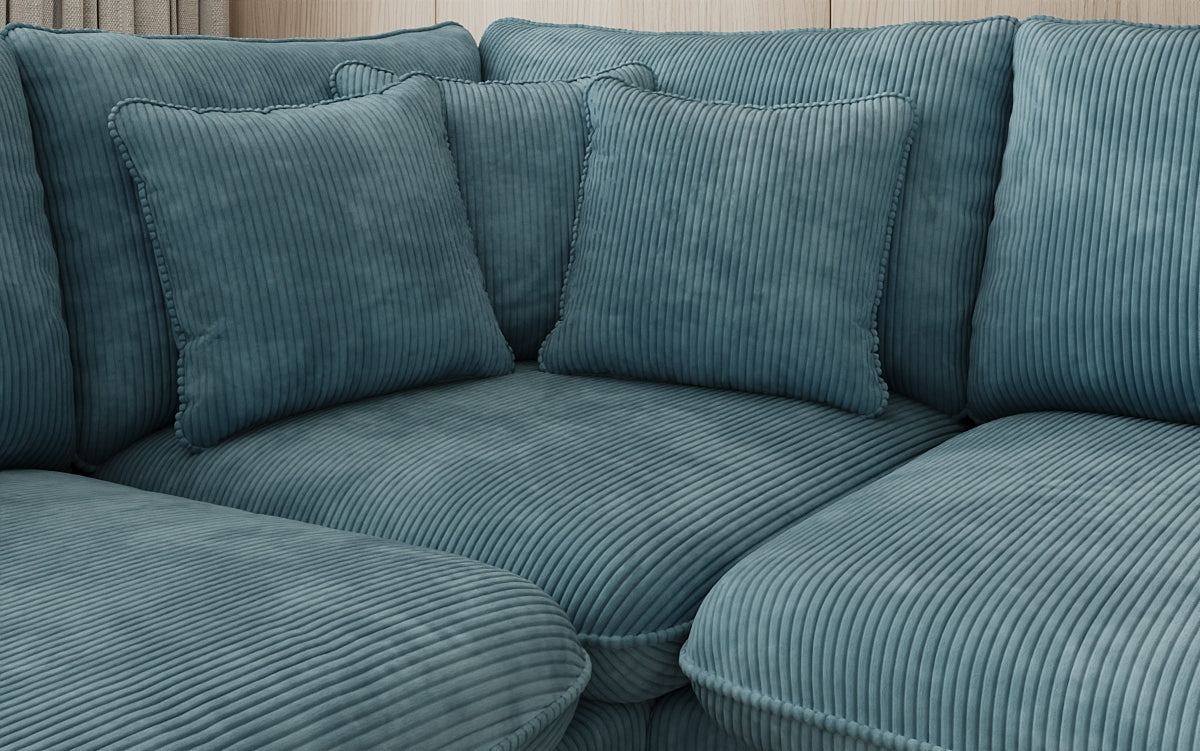 Designhoekbank Laguna met metalen poten in Ribstof