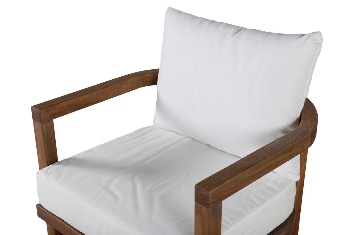 Tuin-loungestoel Erika - in bruin van acacia en polyester