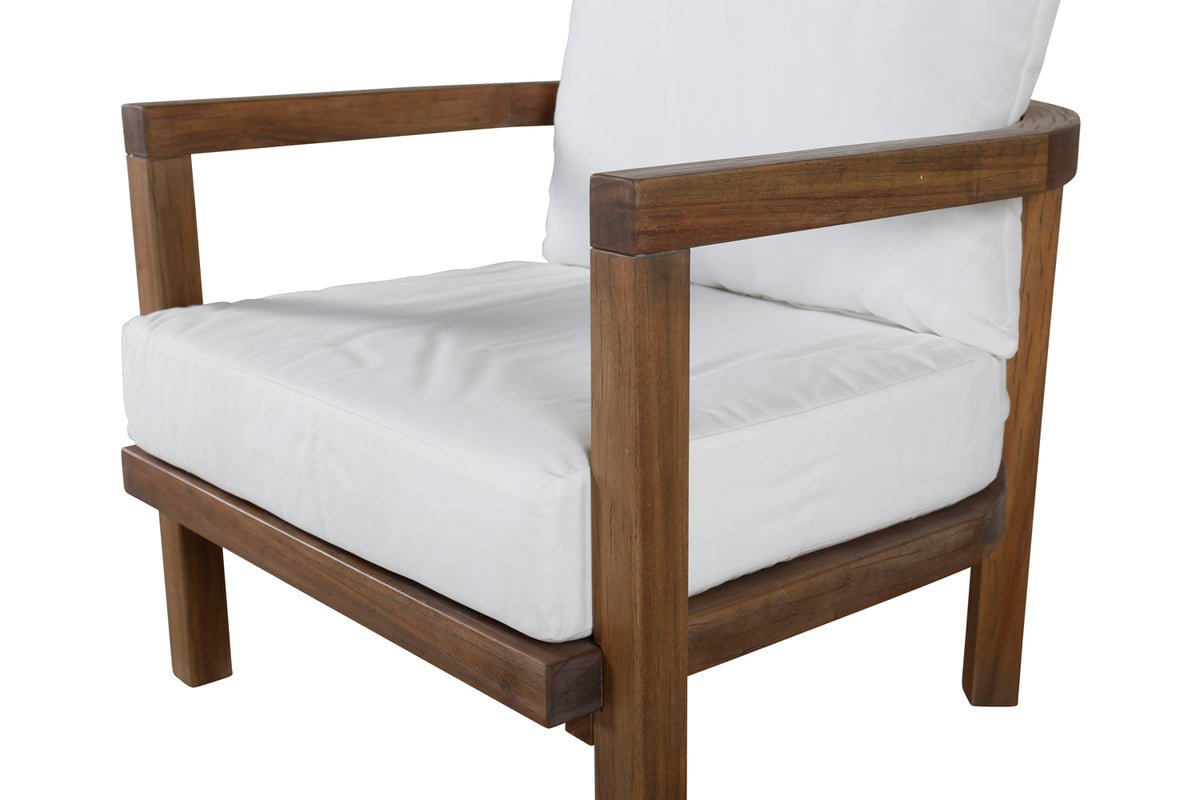 Tuin-loungestoel Erika - in bruin van acacia en polyester