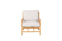 Fauteuil Bamboo - van bamboe en rotan met lichtgrijs kussen