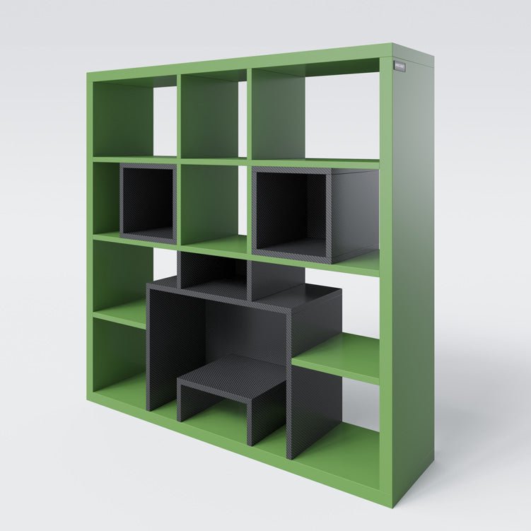 Minecraft boekenplank „Creeper Cubes“ – met 12 vakken & pixelontwerp