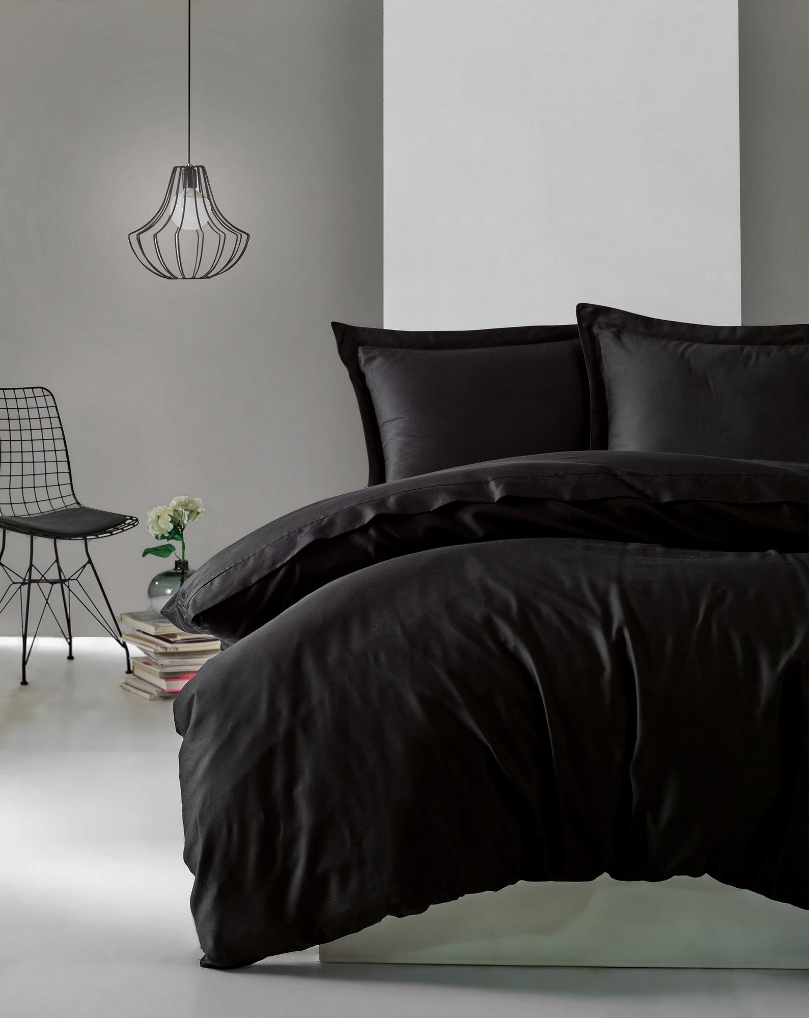 Premium Satijnen Beddengoedset Zwart