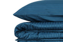 Premium Satijn Beddengoedset Streep Blauw