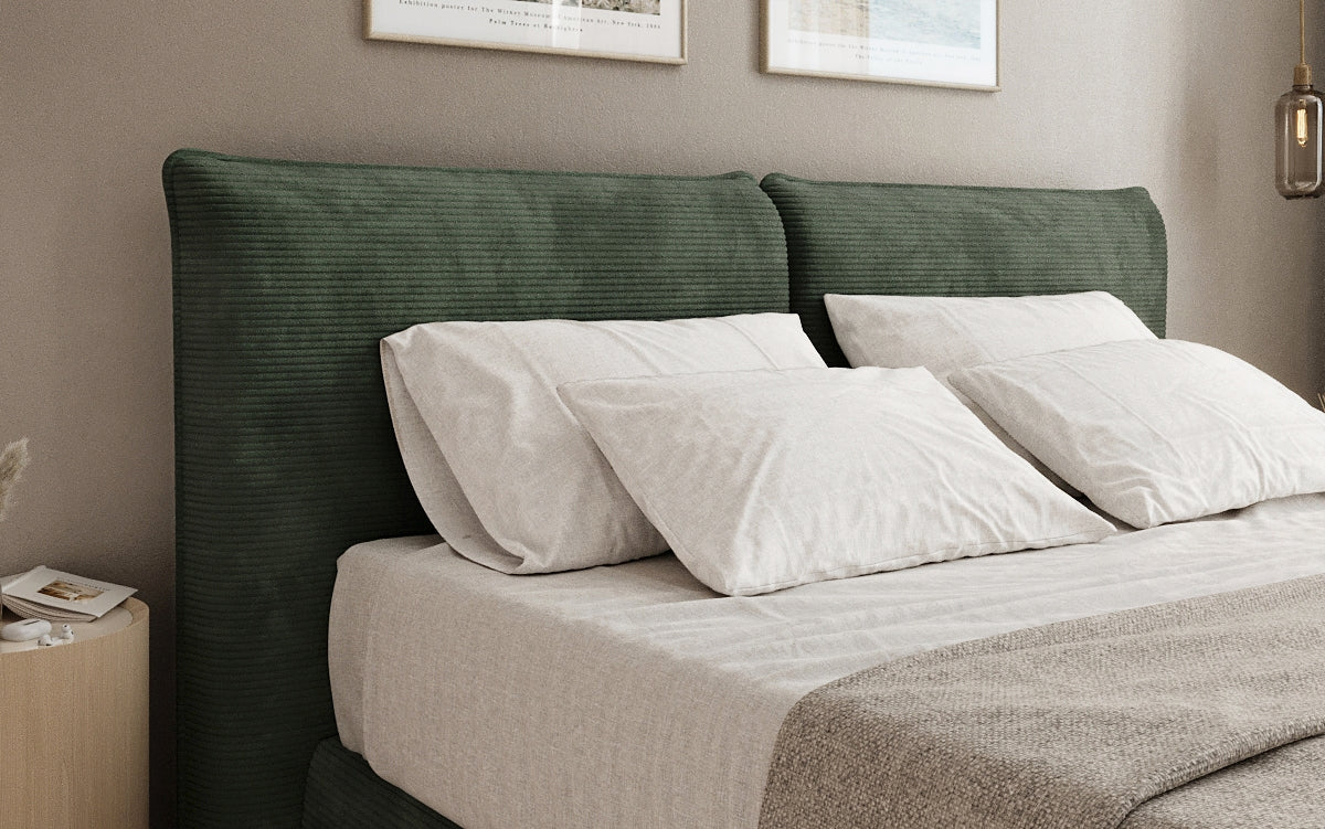 Boxspringbed Pillo in Ribstof
