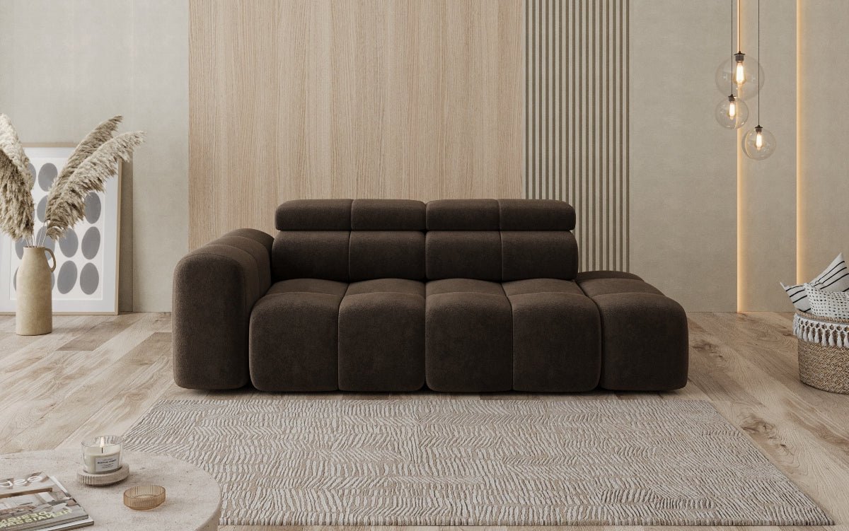 Designersofa 3-zits met chaise longue Mia in chenille