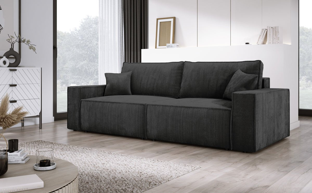 Designer Sofa Velanova 3-zits Ribstof met slaap- en klapfunctie