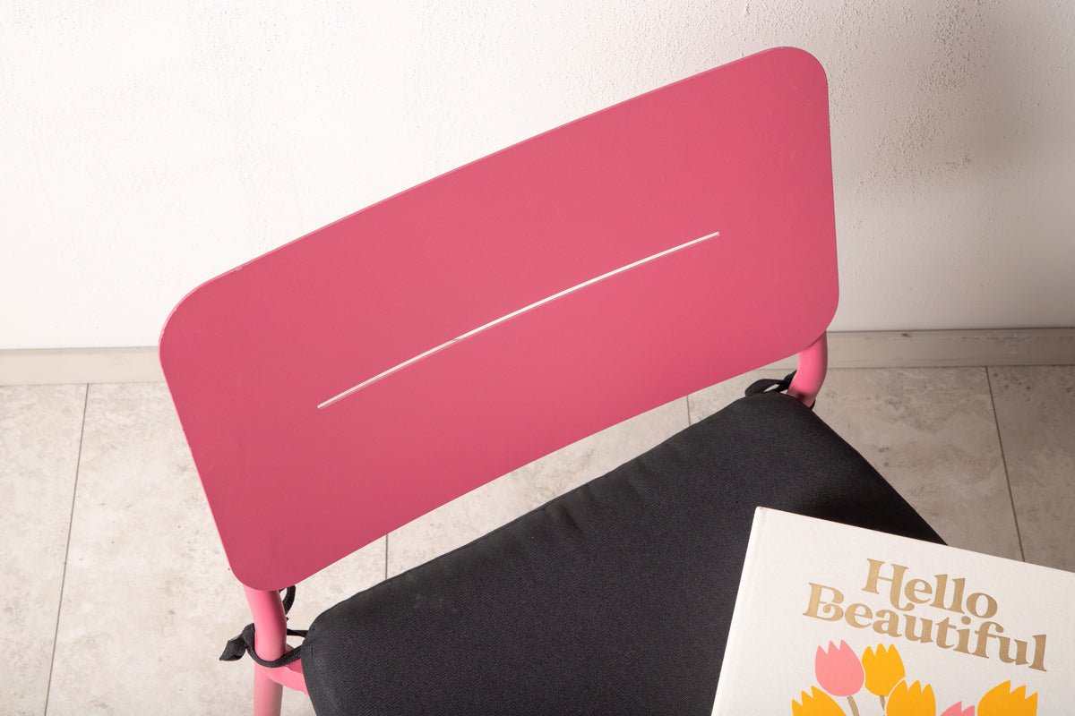 2-delige set - Tuinstoel Lia van roze staal