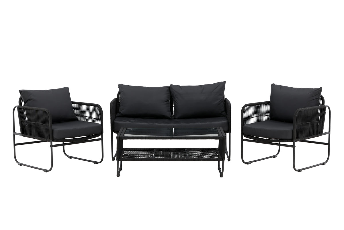 Tuin Loungeset Kim - met rugleuning van polyestertouw