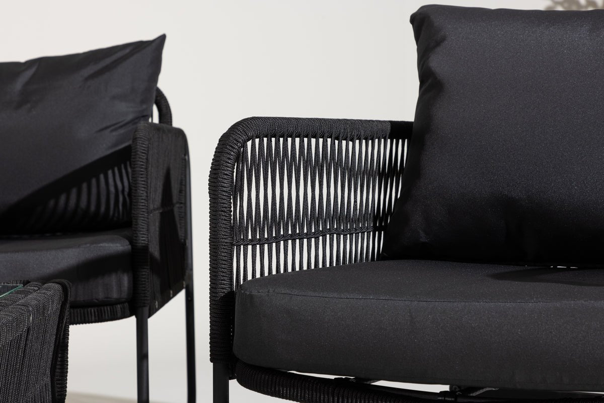 Tuin Loungeset Kim - met rugleuning van polyestertouw