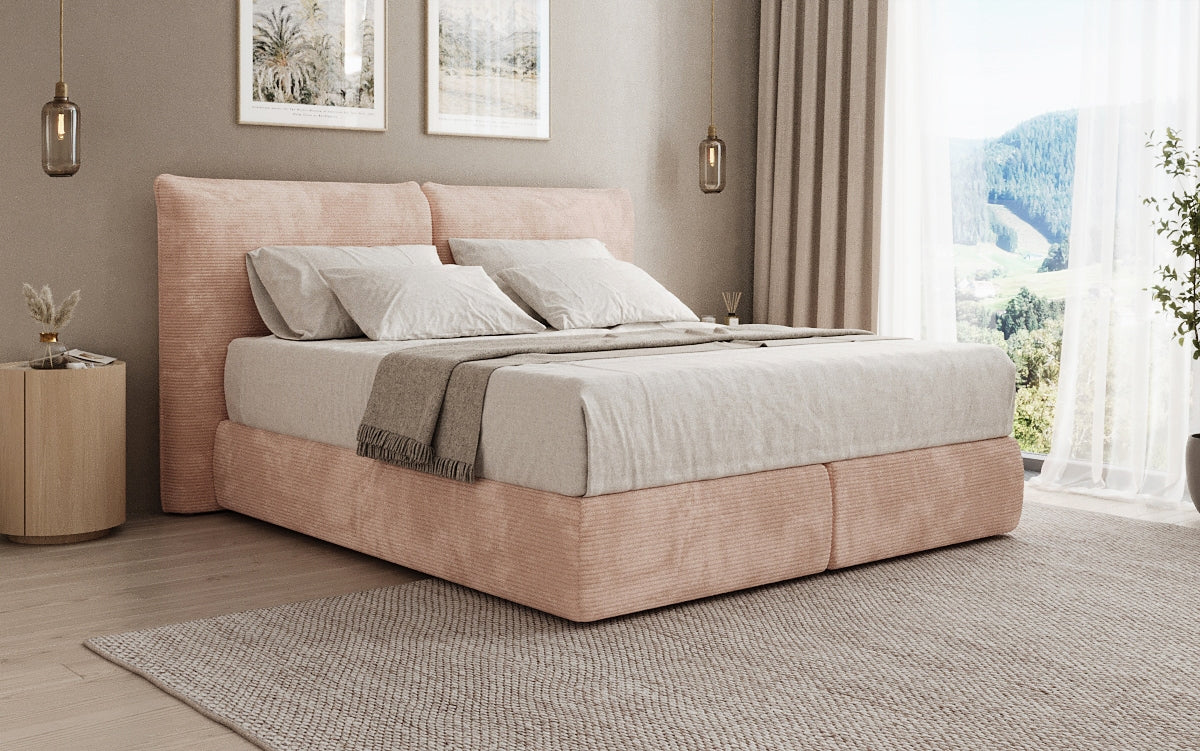 Boxspringbed Pillo in Ribstof
