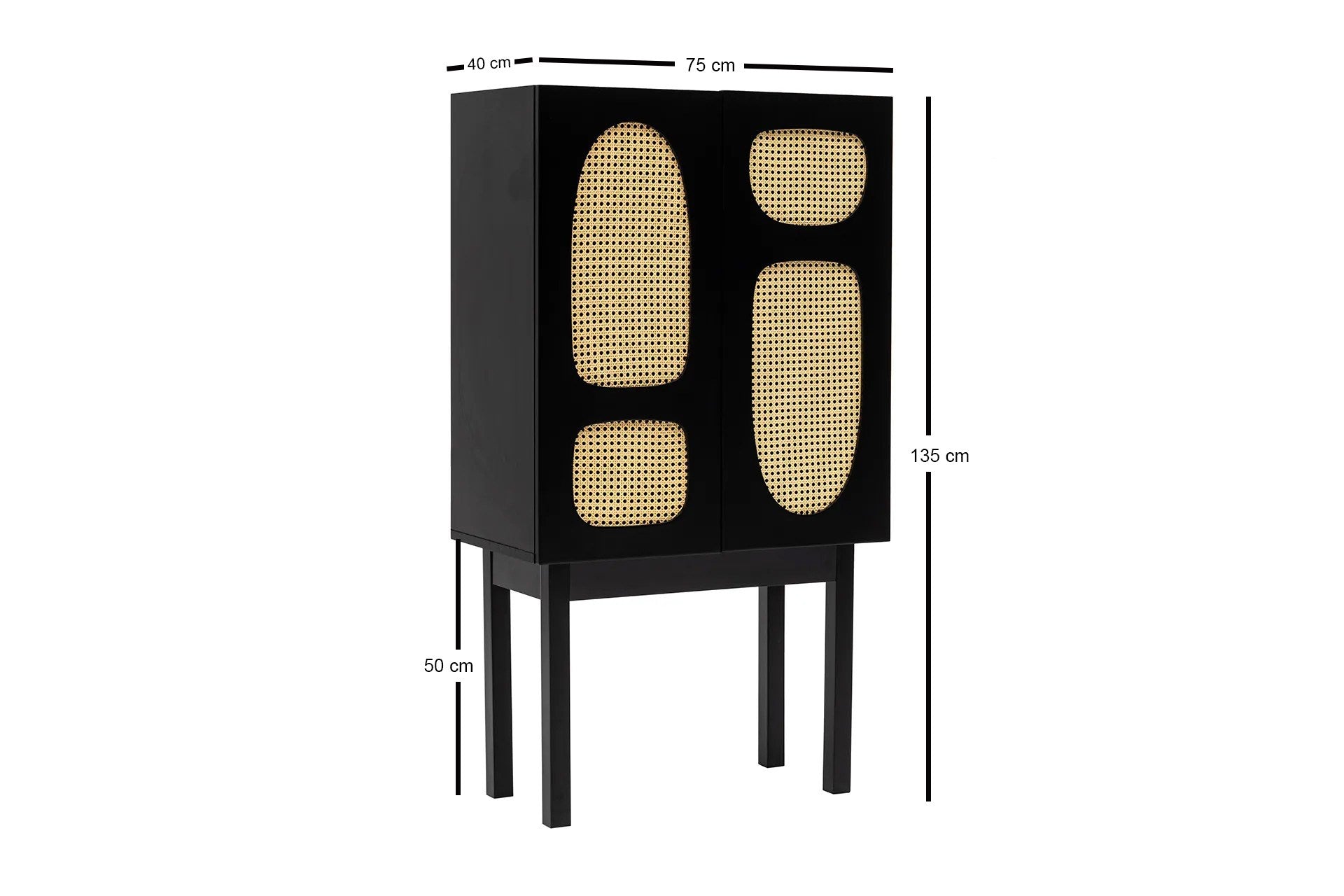 Designerkast Jorvella - van zwart gecoat hout