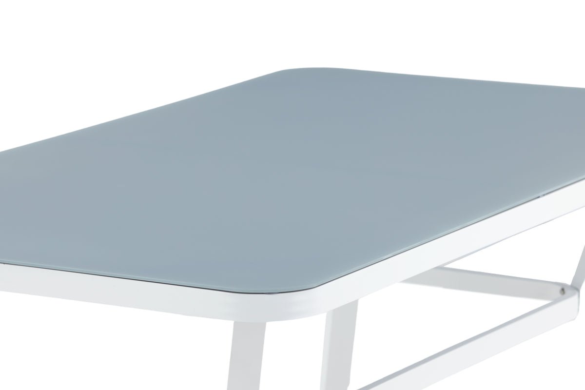 Tuin tafel Amaré - een combinatie van mat glasplaat en aluminium frame