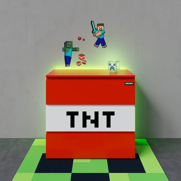 Minecraft ladekast „TNT Box“ – met LED-verlichting & 3 laden