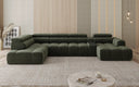Designersofa woonlandschap Mia met elektrische zitverlenging in Chenille