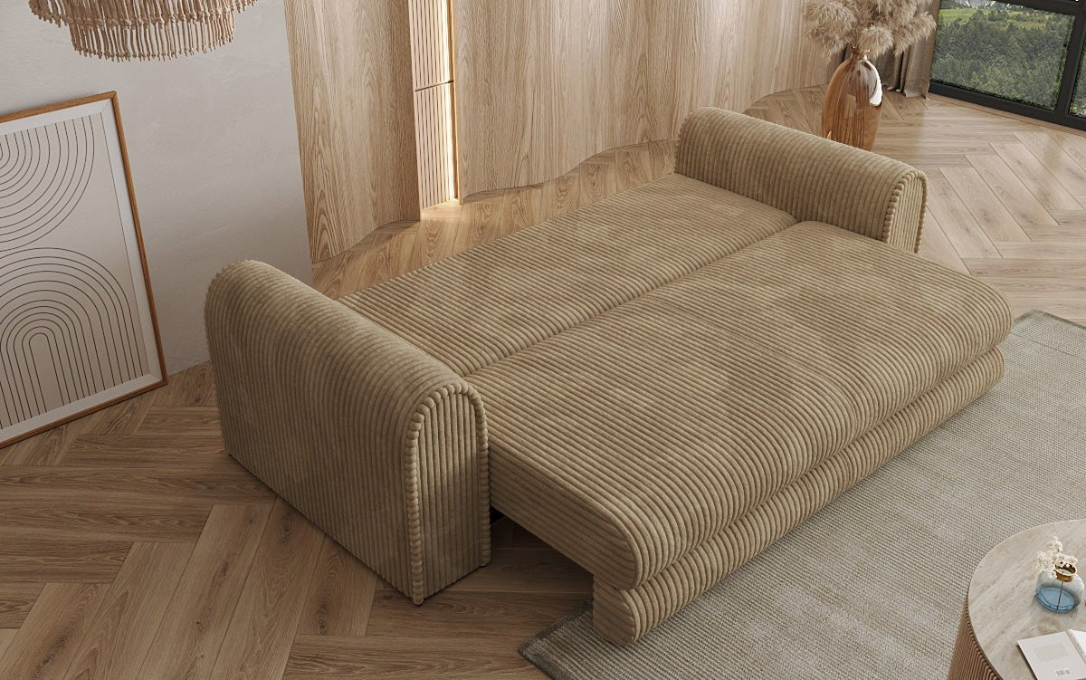 Designbank Lil Buddy 3-zits met slaapfunctie en opbergruimte in breedcorduroy