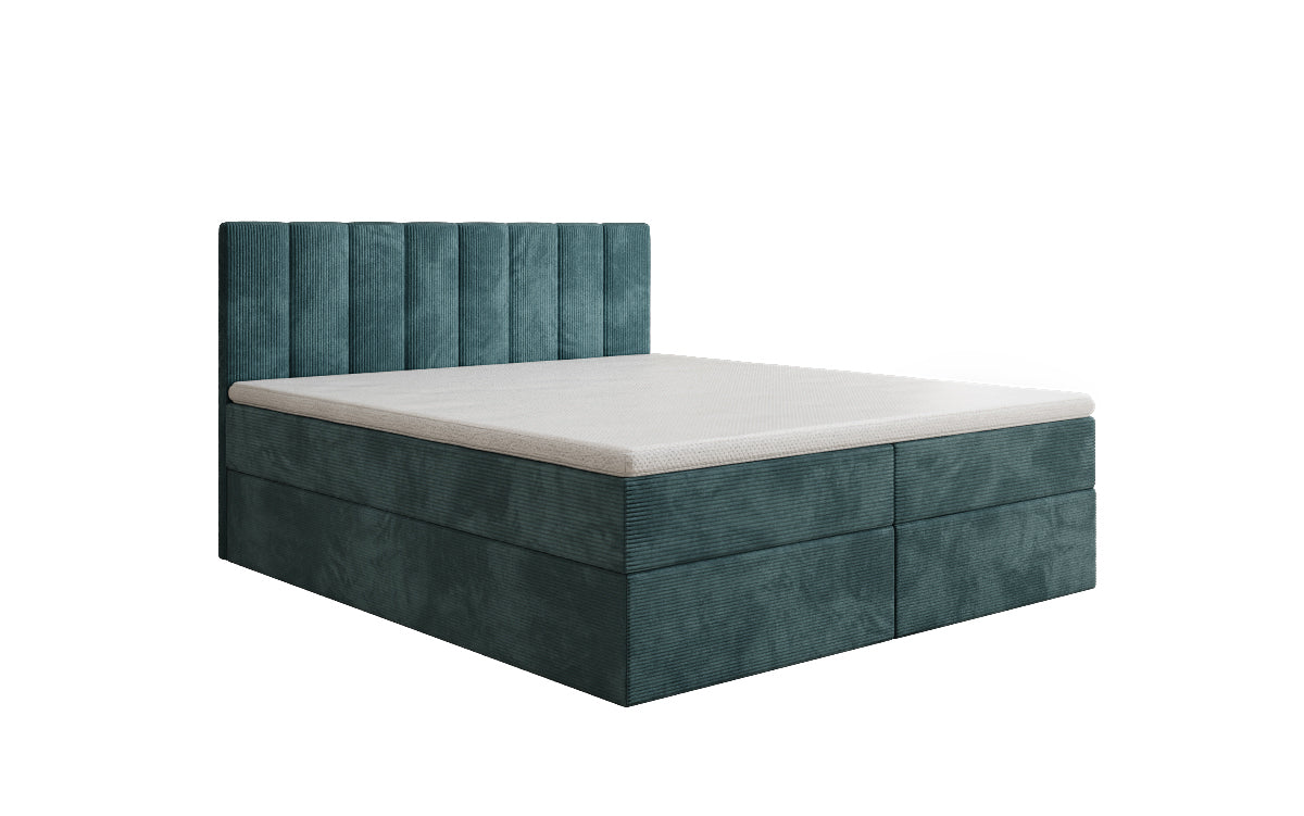 Boxspringbed Sofia in Ribstof met opbergruimte