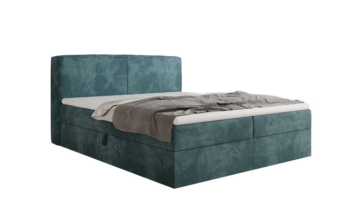 Boxspringbed Marea in Ribstof met opbergruimte