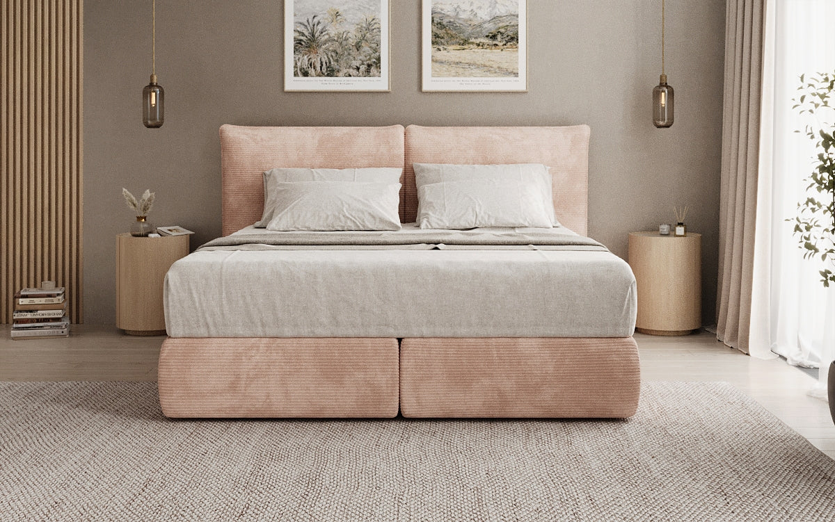 Boxspringbed Pillo in Ribstof