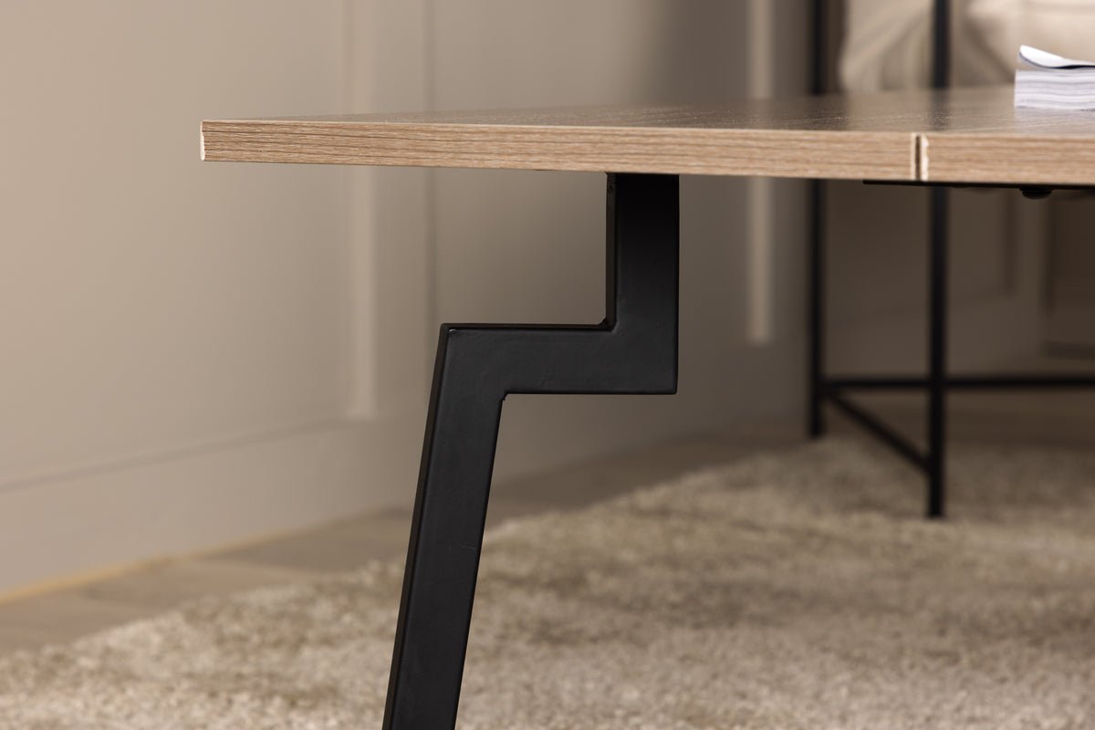 Salontafel Hator - met stalen frame en walnootlook