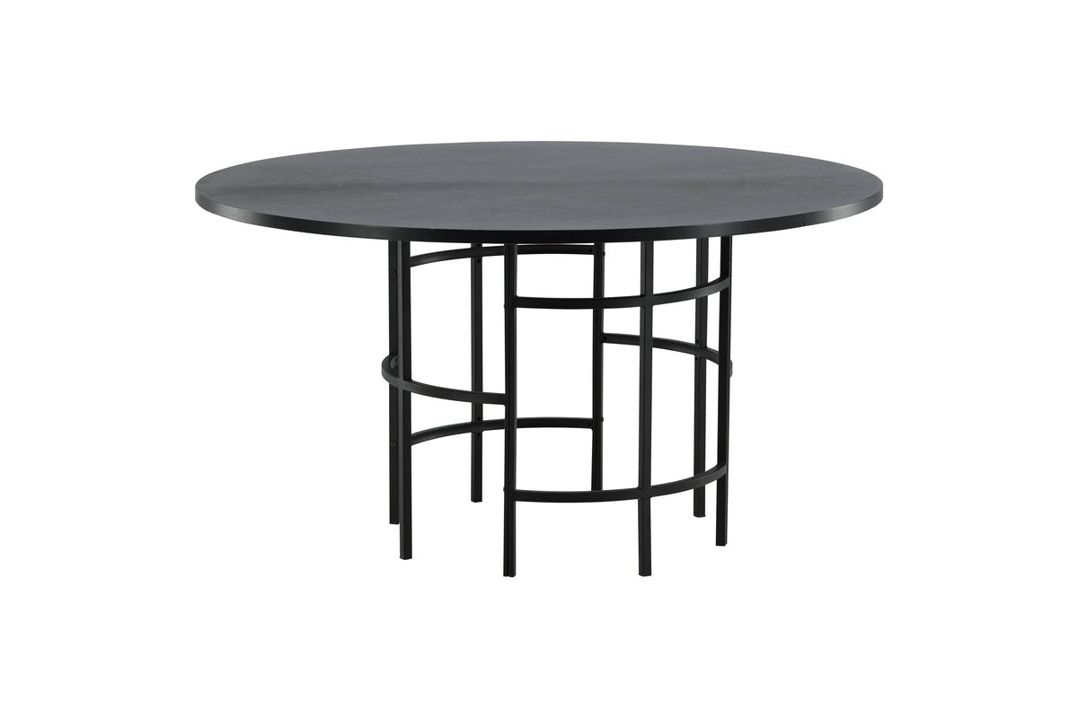 Eettafel Trondheim - ronde eettafel in Zwart met stalen poten