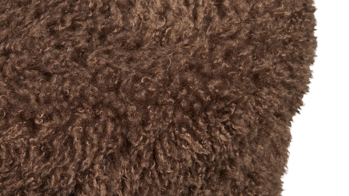 Bijzetkruk Gibson - met bruin Teddystof-polyester