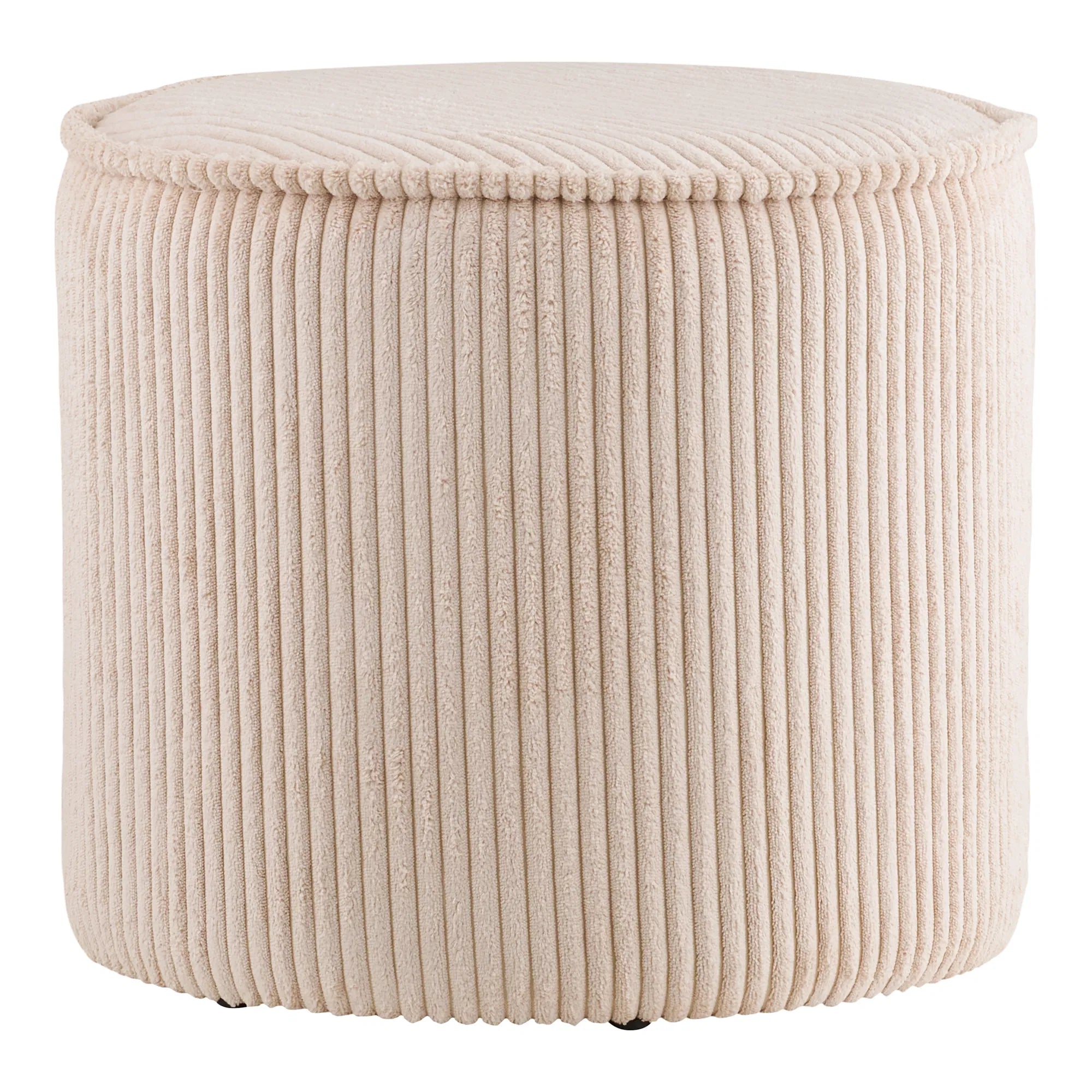 Hocker Nivara - Beige met kortfluweel uitstraling