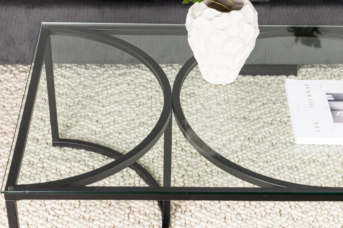 Salontafel Jordo - in twee maten met glazen blad