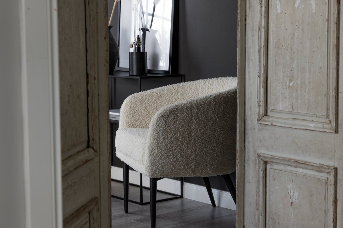 Fauteuil Comfy - met teddyvelours in keuze uit Zwart of Wit