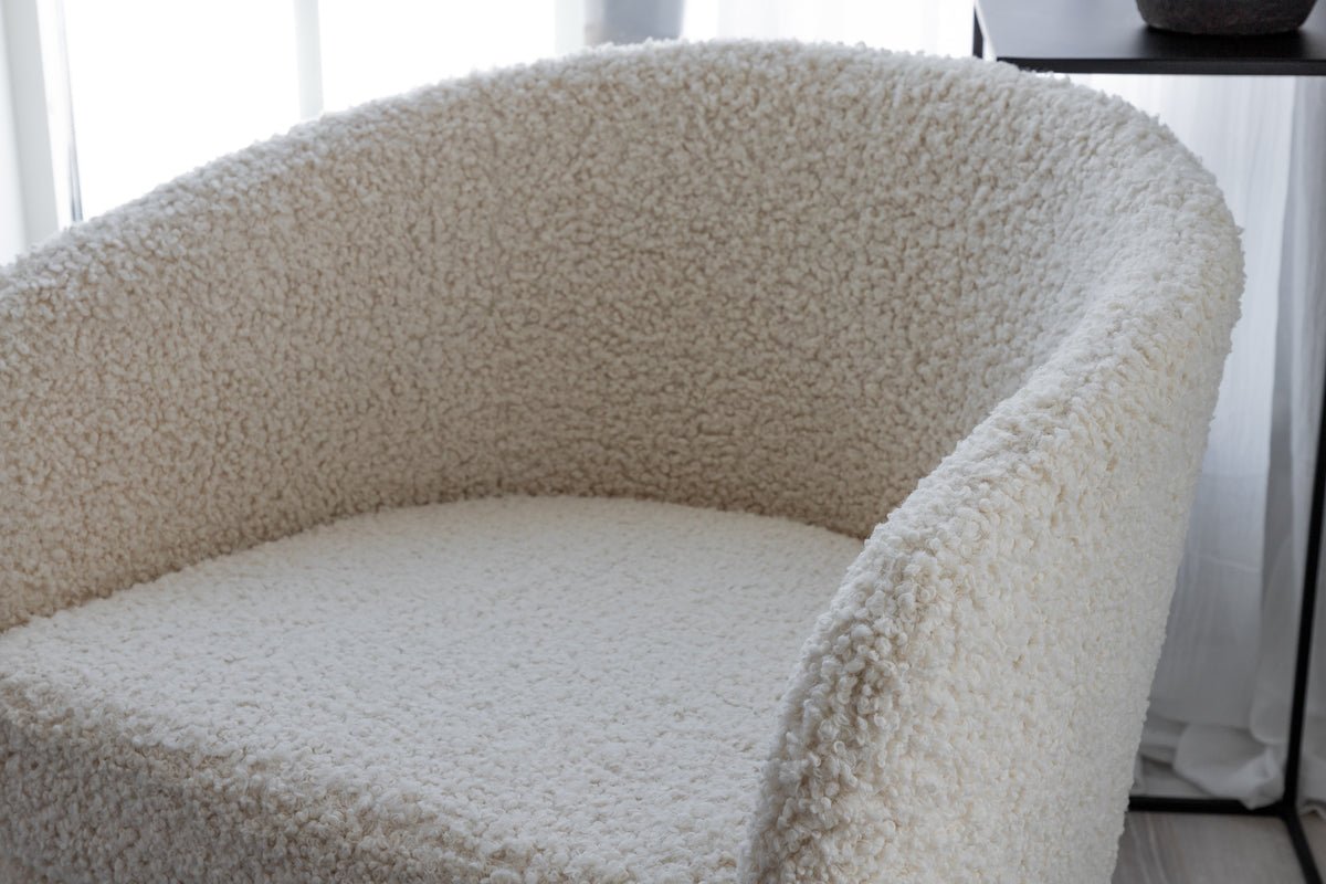 Fauteuil Comfy - met teddyvelours in keuze uit Zwart of Wit