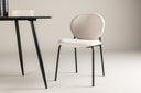 2er Set - stoel Opal met beige linnen bekleding