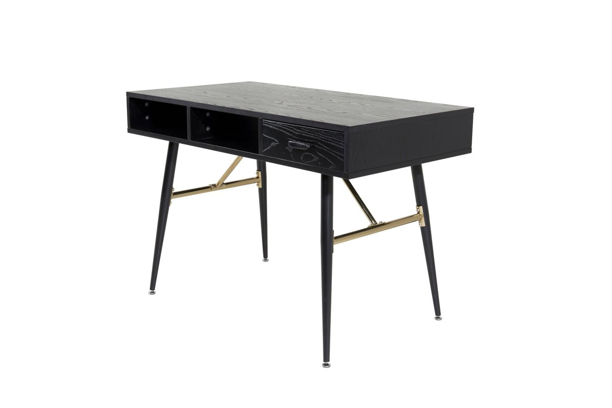 Bureau Aluri - met zwart fineer en messingdetails