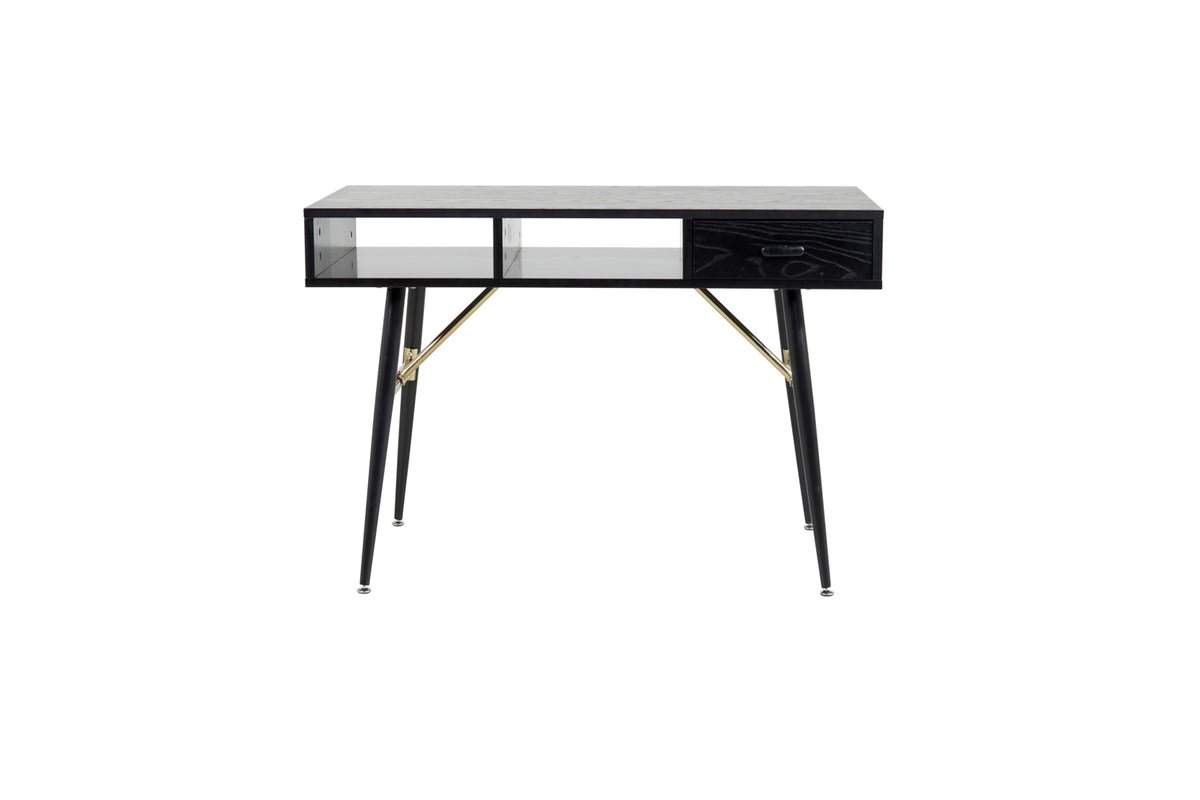Bureau Aluri - met zwart fineer en messingdetails