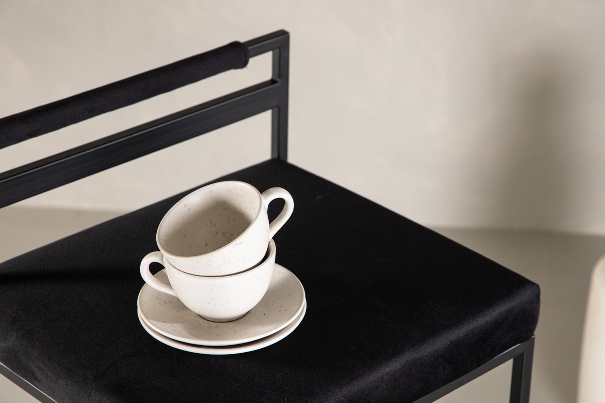 2-delige set - Barkruk Ophelia met zwarte fluweel