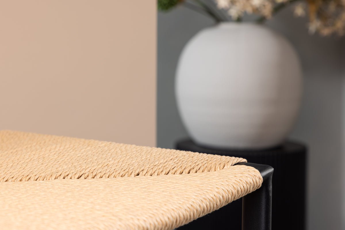 2-delige set - Barkruk Simon een combinatie van staal en touwweefsel