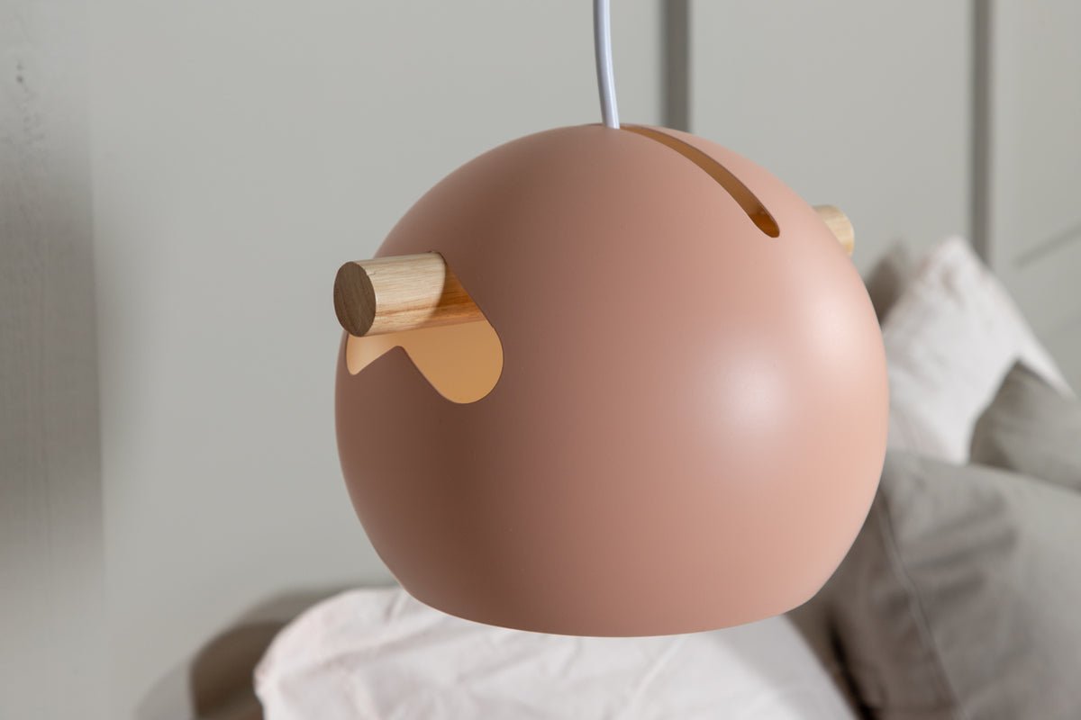 Hanglamp „Serengeti" – Trendy oudroze met walnootdetails