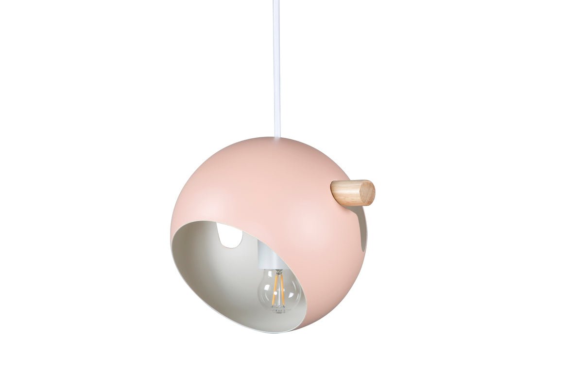 Hanglamp „Serengeti" – Trendy oudroze met walnootdetails