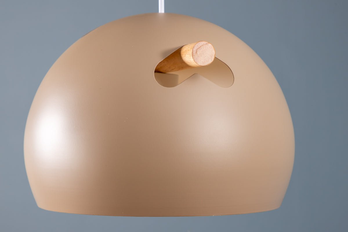 Hanglamp „Serengeti" – Warme beige tint met walnootdetails