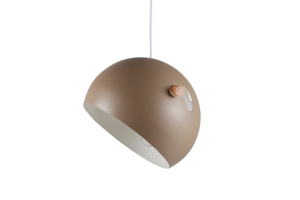 Hanglamp „Serengeti" – Warme beige tint met walnootdetails