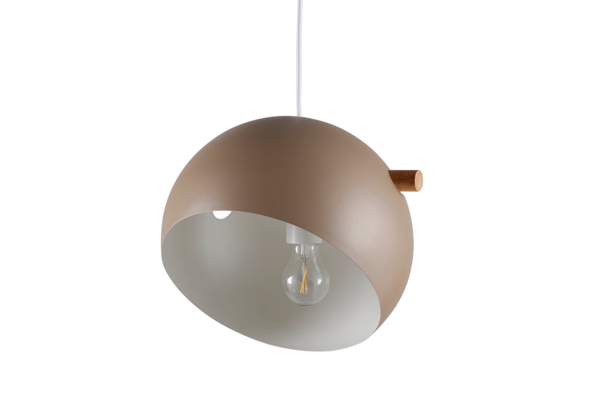 Hanglamp „Serengeti" – Warme beige tint met walnootdetails