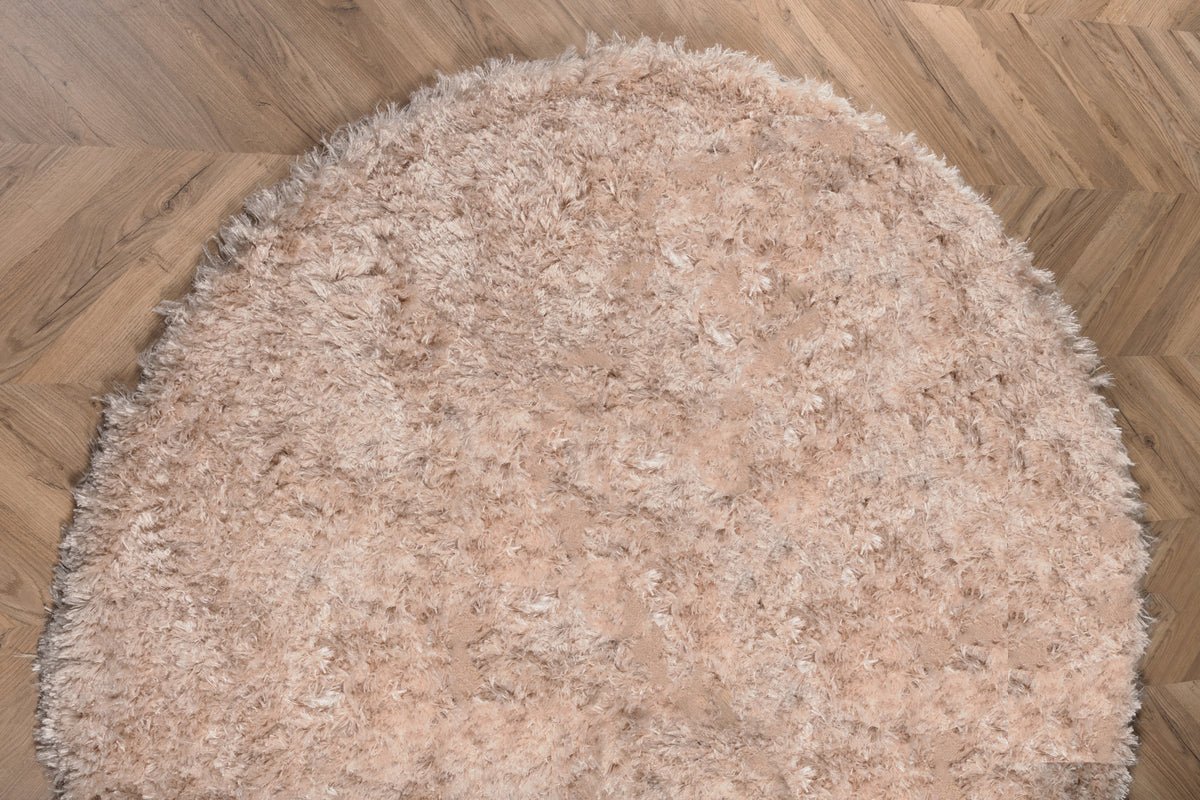 Vloerkleed Nassa – ronde hoogpolige van polyester