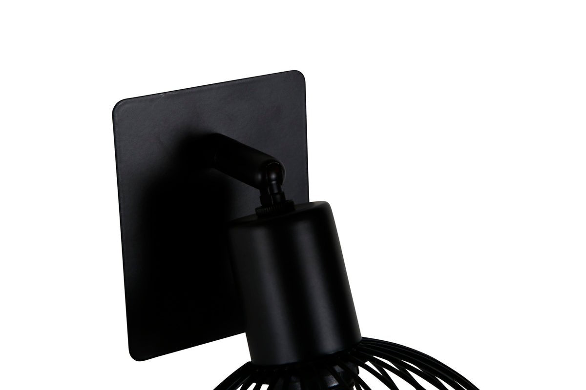 Wandlamp "Holger" – Afgeronde, zwarte stalen kap met elegante wandbeugel